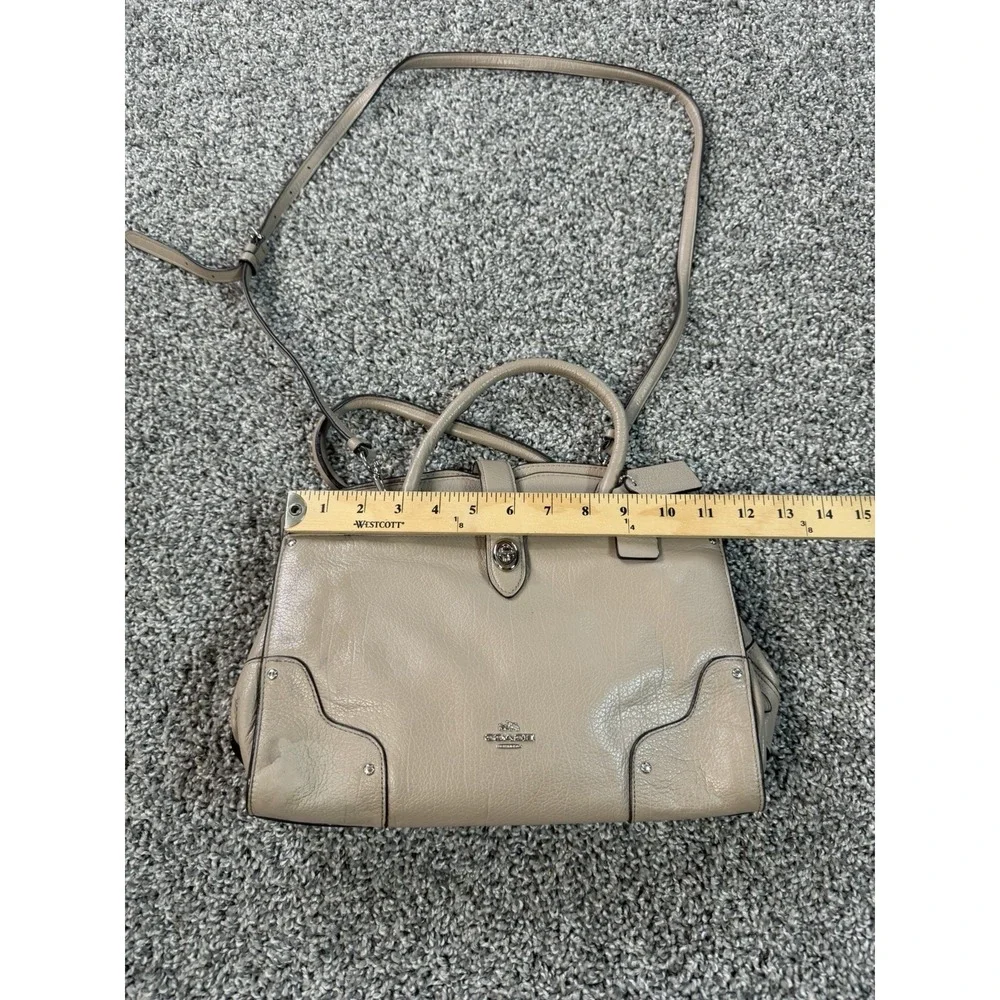 Coach Mercer 30 Satchel Soft Grain Taupe Leather Style 37575